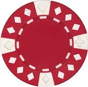 25 Clay Composite Diamond Suited 11.5 gram Poker Chips, Red