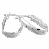 Sterling Silver .925 Oval Hoop Earrings