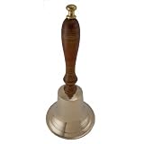 Large Solid Brass Hand Bell with Wooden Handle