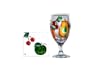ArtisanStreet's 8-piece Hand Painted Set of 4 Water Glasses with Matching Coasters. Fruit Design.