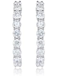 Diamond 18k White Gold Hoop Earrings