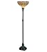 Meyda Tiffany 13942 Mahogany Bronze Dublin Stained Glass / Tiffany Torchiere Lamp from the Dublin Co