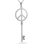 Bling Jewelry Sterling Silver Peace Sign Key Pendant with 18" Chain