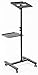 VIVO Black Mobile Rolling Projector Stand | Height Adjustable Projector & Laptop Trolley Presentation Cart (CART-V04C)