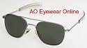 AMERICAN OPTICAL "Original Pilot" Aviator Sunglasses (matte chrome frame - 52mm lens - bayonet temples)