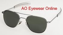 AMERICAN OPTICAL "Original Pilot" Aviator Sunglasses (matte chrome frame - 52mm lens - bayonet temples)