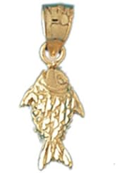 Dazzlers Solid 14k Gold Goldfish Charm Pendant Available in three colors from jewelsberry (weights: 1.2 grams only)