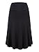 KIRA Womens Fold Over Waist Knee Length A-Line Flared Midi Skirt