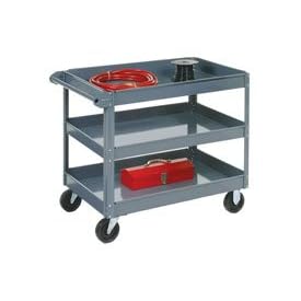 3 Shelf Deep Tray Steel Stock Cart 30x16 800 Lb. Capacity by EDSAL MFG CO.