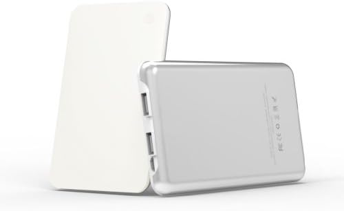 Andream 10000mAh Ultra-thin 0.43 Inches External Lithium Polymer Battery Charger under Security Protection White LP-1004A