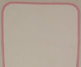 French Small Waffle Weave Baby Burp Cloth Pink Gingham Trim with Embroidered Teddy Bear