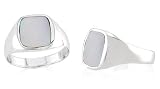 Genuine Mother of Pearl Ring Sterling Silver Unisex