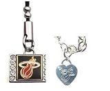 Miami Heat Heart Bracelet/Cell Phone Charm Package