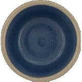 Vo-Toys Ceramic Dog Dish 4in Color Tan and Blue by Votoy