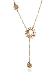 Lucky Brand "Pyramid & Hearts" Floral Drop Pendant Necklace, 16"