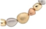 14k Yellow, White, and Pink Gold Novelty Asymmetrical Necklace, 18"