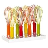 Kitchen Craft Silicone Whisks 28cm, Display of Eight
