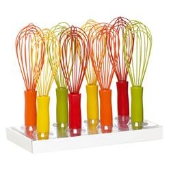 Kitchen Craft Silicone Whisks 28cm, Display of Eight