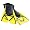 Aqua Sphere Zip Open Heel Yellow Swim Fitness Fins, XSMALL - 11/2