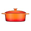 Premier Housewares OvenLove Stoneware Casserole Dish with Lid, 30.5 x 24.5 x 14 cm, Orange