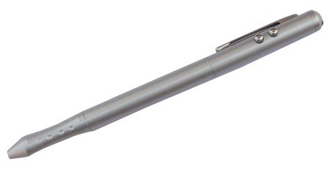 Dekcell 4-in-1 Laser Pointer Pen with White LED Light, PDA Stylus Pen, Black Ball Pen