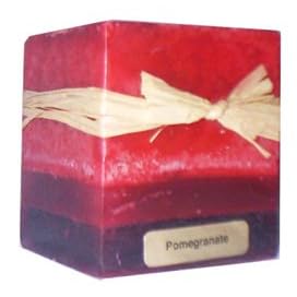 3x3 Square Pomegranate Candles By Stone