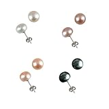 5.5-6mm EZ Match AAAA (LS1B) Cultured Pearl CAREFREE Sterling Silver Stud Earrings Set