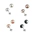 5.5-6mm EZ Match AAAA Cultured Pearl Platinum Overlay CAREFREE Sterling Silver Stud Earrings Set (LS1B)
