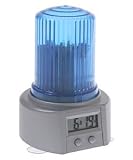 Blue flashing light alarm clock
