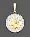 14k Two-Tone Gold Lira Coin Pendant
