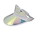 Tennis Beach Iridescent Mirrored Plastic Sun Visor Hat, Silver, One Size
