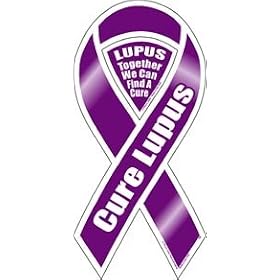 Cure Lupus Awareness 2 in 1 Ribbon Magnet, Dimensions: 3 7/8" x 8"