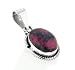 Genuine Oval Pink Rhodonite Sterling Silver Gemstone Slide Pendant