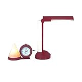 3Pc Red See-Through Lamp/Clock Set