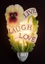 Live Laugh Love Night Light Ibis and Orchid Design