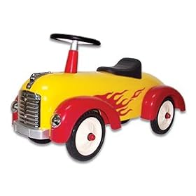 RED SPEEDSTER HOT DOG SCOOT-ALONG - Yellow with Red Flames by HomeLifeShopping