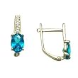 14K Yellow Gold CZ December Birthstone Leverback Earrings