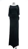 Nicole Miller Black Drape Sleeve Accented Gown