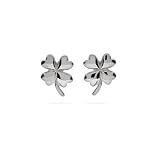Good Luck Sterling Silver Four Leaf Clover Earrings