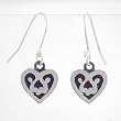 Small Dangle Heart Earrings in Sterling Silver with Patina Finish, #8781