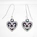 Small Dangle Heart Earrings in Sterling Silver with Patina Finish, #8781