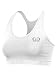 Women's Double Ply Front Sports Bra with Athletic Cut, Racer Back-Made with Odor Protective, Quick Dry, Flexible Fabric-Great for Tennis, Field Hockey, Running, and Outdoor Workouts-Available in Black and White-Sizes XS-XXXL (XXX-Large, White)