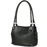 Fontanelli Black stiched Soft Leather Handbag