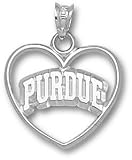 Purdue Boilermakers Solid Sterling Silver Arched ''PURDUE'' Heart Pendant