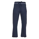 Solid Navy Blue Lower Rise Womens' Fleece Comfy Pants, Longer length, available in 5 adult sizes