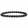 Genuine Onyx Stone 6mm Bead Beaded Stretch Bracelet