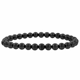 Genuine Onyx Stone 6mm Bead Beaded Stretch Bracelet by 