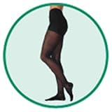 Hostess Pantyhose with High Elastic Body Part Short Noblesse, Size 2, Small, Compression 30-40 mmHg