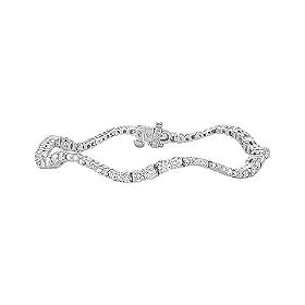 Diamond Swirl Bracelet : 14K White Gold - 3.00 CT Diamonds