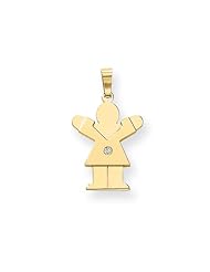 14k AA Diamond Kid Pendant Diamond quality AA (I1 clarity, G-I color)